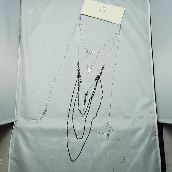 BKE silver layered necklace with stones - Picture 11 of 12